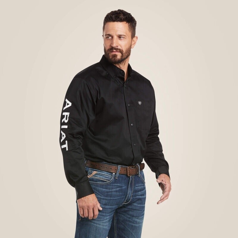 Ariat Team Logo Twill Classic Fit Shirt Blk/Wht