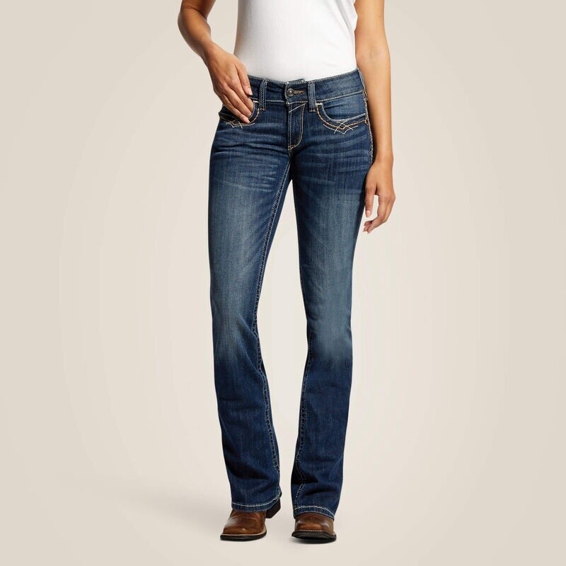 Ariat women jeans festival blue mid rise boot cut Style: 10025286