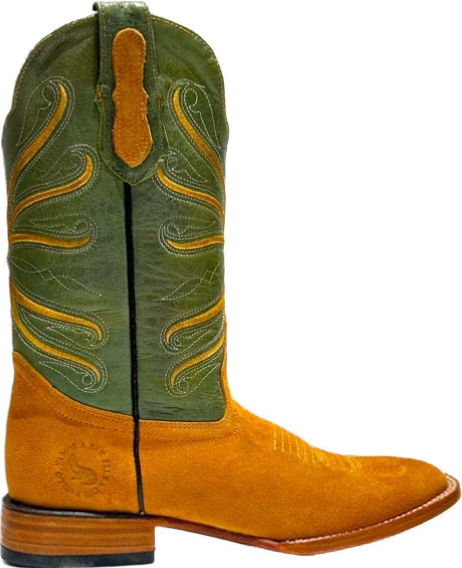 EGMG Boot Miel &amp; Green Gamuza Cuero