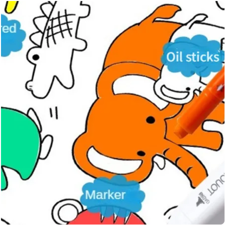 Children&#39;s Drawing Roll Sticky Color Filling Paper for Kids DIY Painting Educational Toys