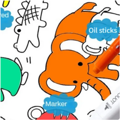 Children&#39;s Drawing Roll Sticky Color Filling Paper for Kids DIY Painting Educational Toys