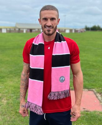 Pink And Black Bar Scarf
