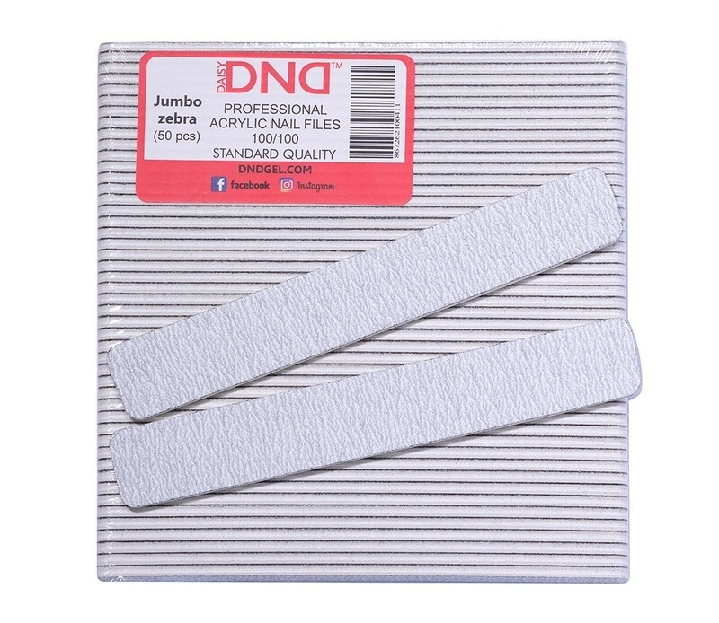 DND Acrylic Nail Files Jumbo Zebra 100/100 (50pcs/pack)