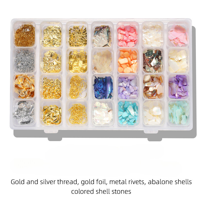 Mix Nail Rhinestones (28 grids box), color: S0009-1