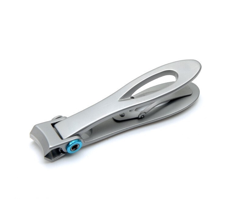 Stainless Steel Curved Head Nail Clippers Large (Black/Silver), color: Silver