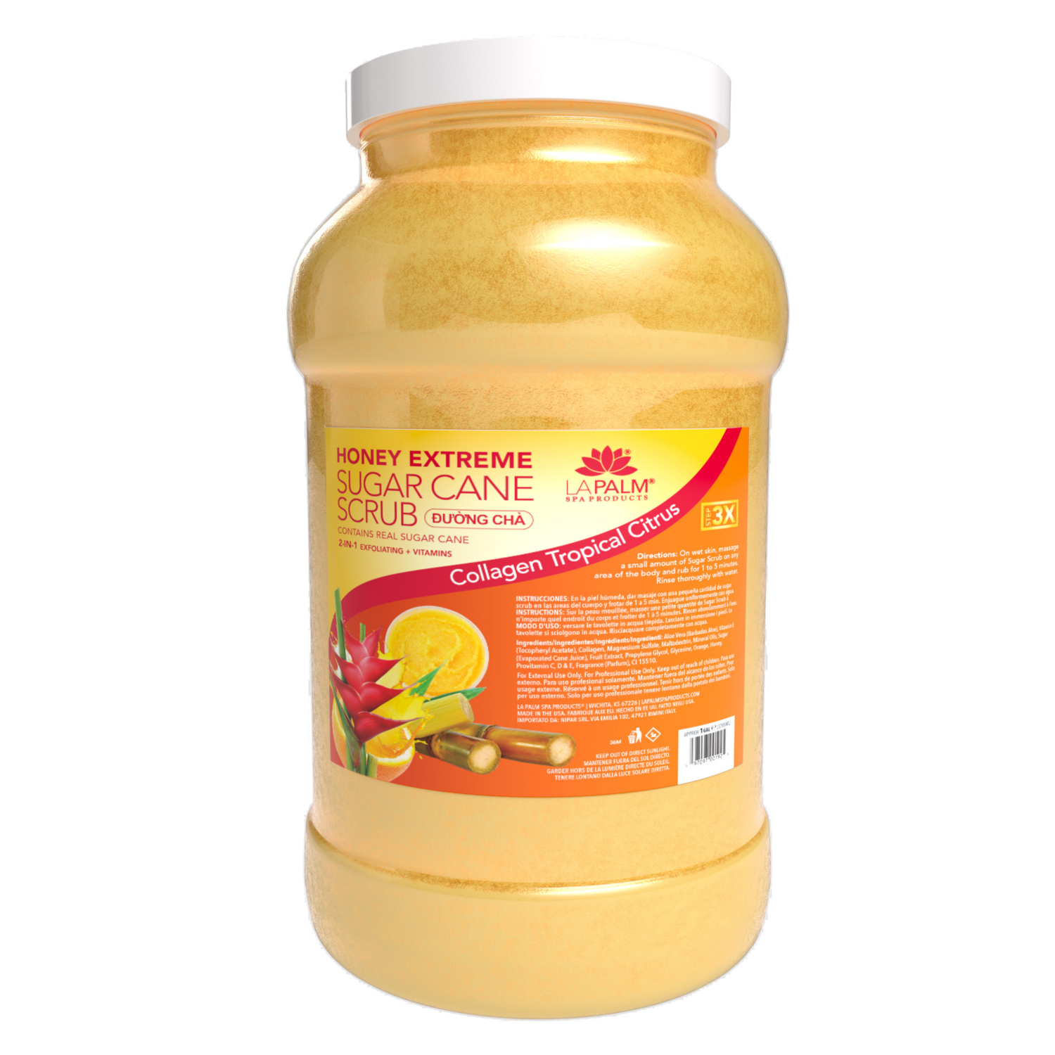 LAPALM Extreme Sugar Cane Scrub (1 Gal), Fragrance: Tropical Citrus