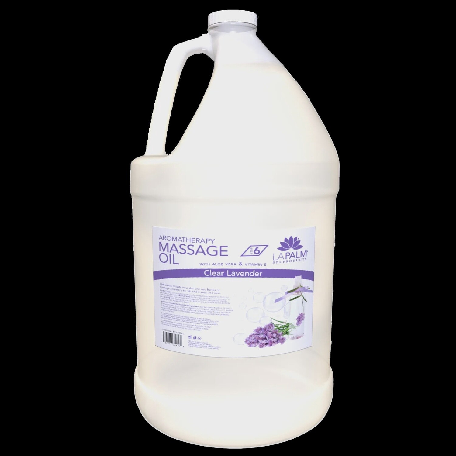 LAPALM Massage Oil Gallon (1 Gal), Fragrance: Lavender Clear
