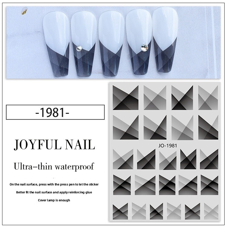 JOYFUL Translucent French Nail Sticker, color: 1981