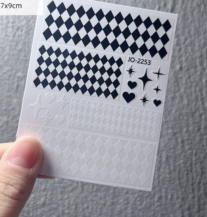 JOYFUL Black &amp; White Nail Sticker, Name: 2253