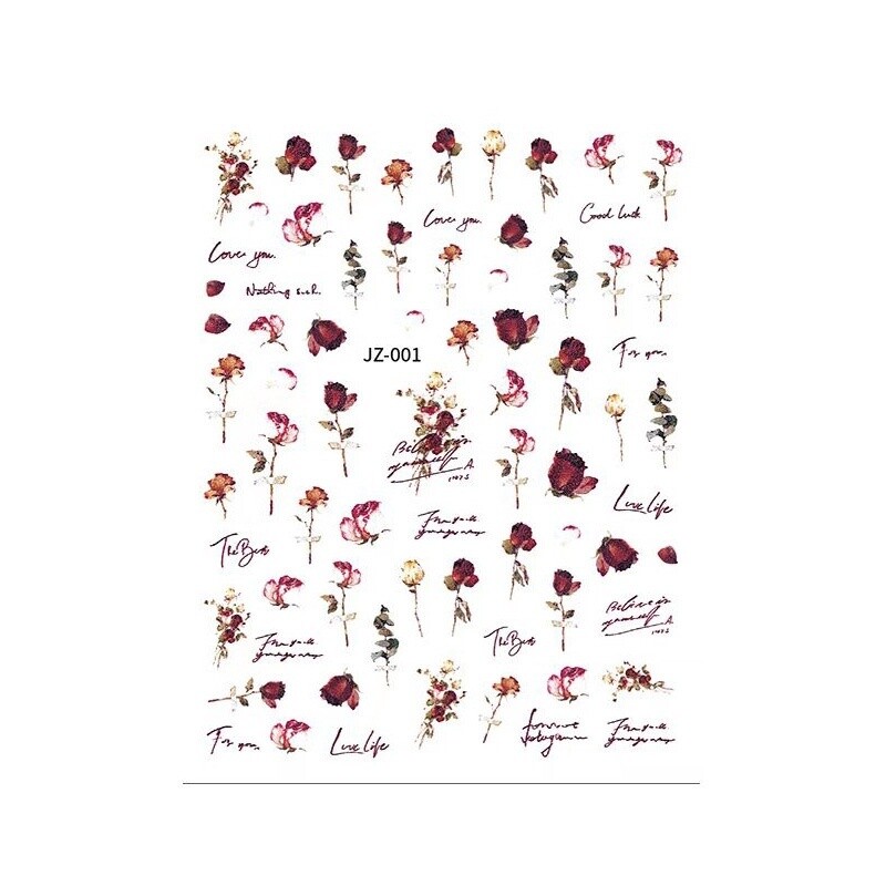 Rose Nail Sticker, Name: 01