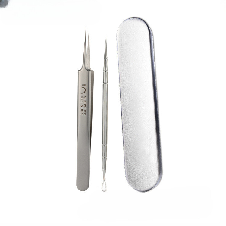 Stainless Steel Acne Blackhead Beauty Needle Set, Shape: Acne Remover Tool Set 2 in 1