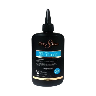 Cre8tion Super White Gel Polish Refill Size (237ml/8oz)