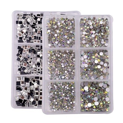 Flat Bottom Diamond Rhinestone (6 Grids Box )