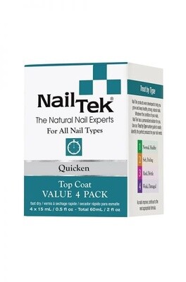 Nail Tek Quicken Top Coat 0.5 fl oz Pack ( 4pc/pack)