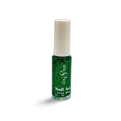 Cre8tion Nail Art Lacquer - Green Glitter