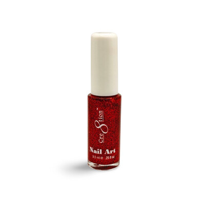 Cre8tion Nail Art Lacquer - Red Glitter