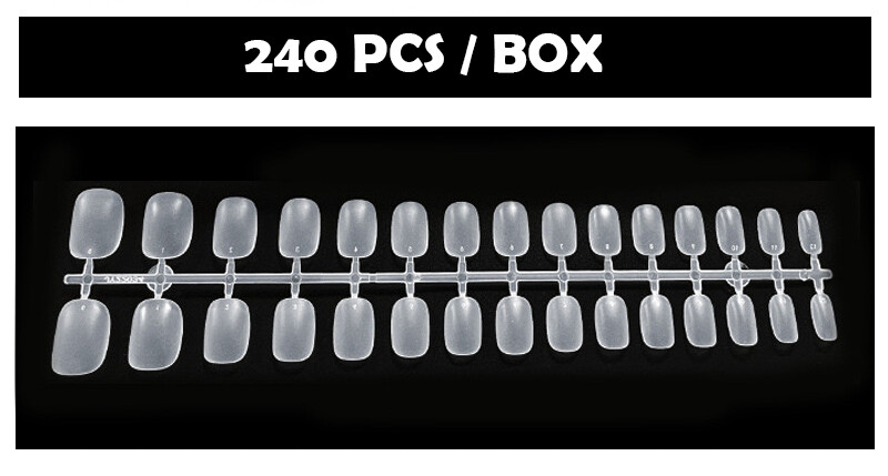 Soft Gel Nail Tips (240pcs/box), Shape: Short Oval