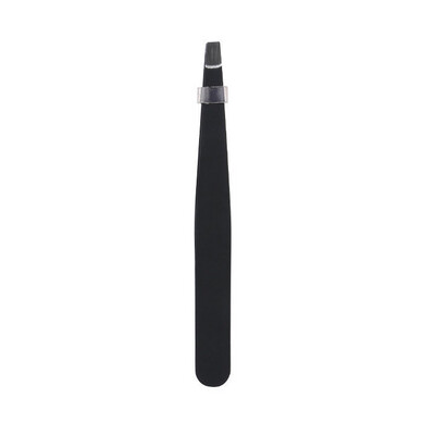 Eyebrow Tweezer Flat Tip - Black