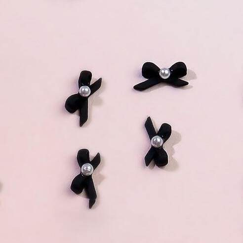 Bow Tie Nail Accessories (5pcs/pack), color: Black