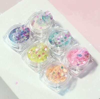 Luminous Nail Glitter Flakes (6 color/set)