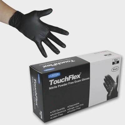 TouchFlex Black Nitrile Exam Gloves