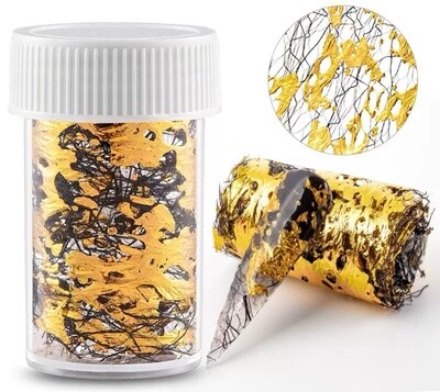 Decal Foil Mesh Nail Art Line - Gold Black