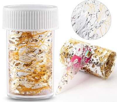 Decal Foil Mesh Nail Art Line - Gold Silver