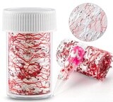 Decal Foil Mesh Nail Art Line - Silver Red