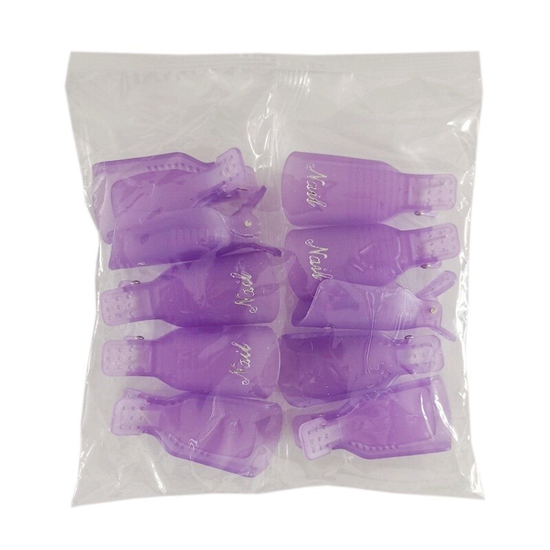 Plastic Gel Polish Remover Wrap Clip (Bag), color: Purple