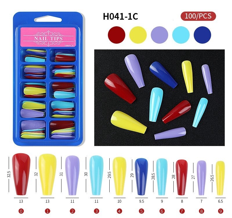 Mix Color Soft Nail Tips (100pcs/box), Shape: 1