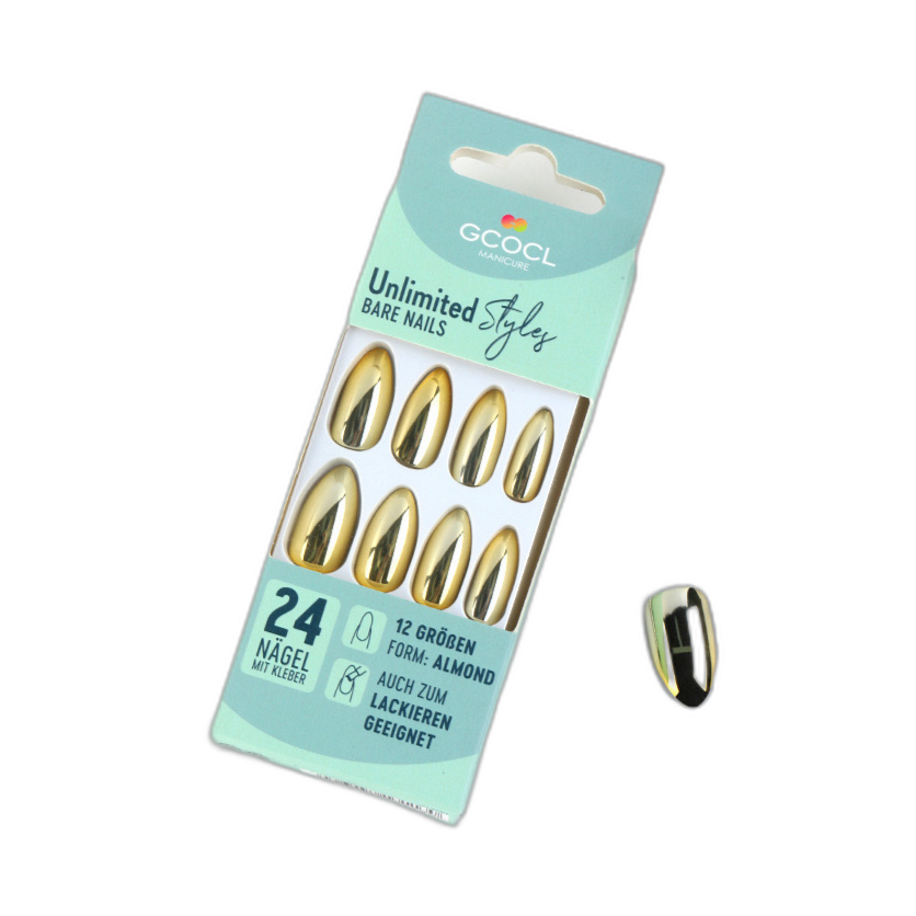 Mirror Chrome Soft Nail Tips (24pcs/box), Shape: 1