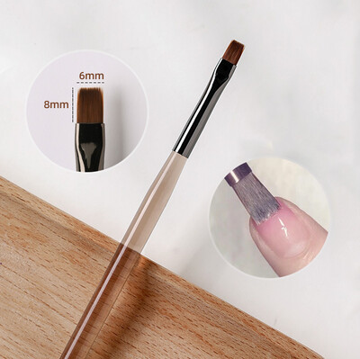 Nail Brush Pen Brown -  Flat Tip