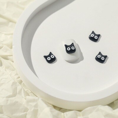 Nail Art Charm - Black Kitty (3pcs)