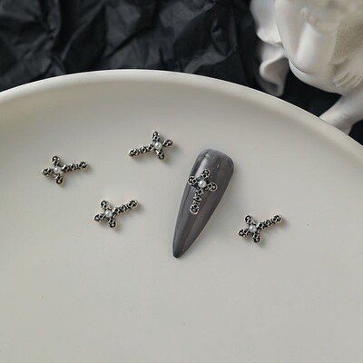 Nail Art Charms - Cross Silver (A)