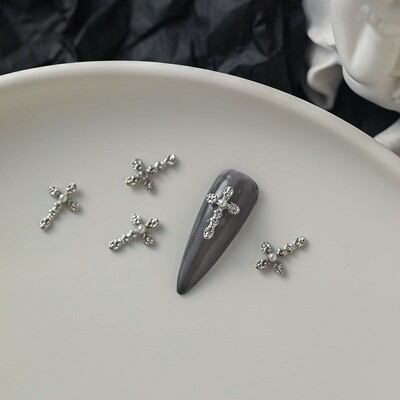 Nail Art Charms - Cross Silver (B)