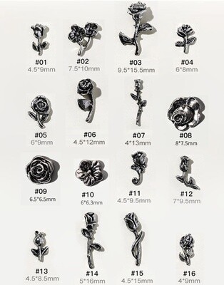 Nail Art Charms - Metal Rose (Approx.25pcs)