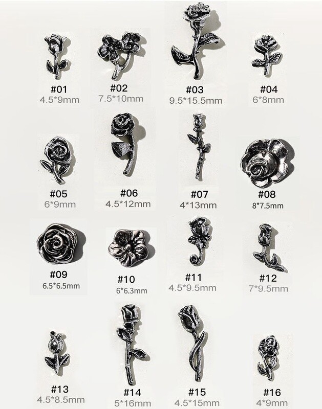Nail Art Charms - Metal Rose (Approx.25pcs)