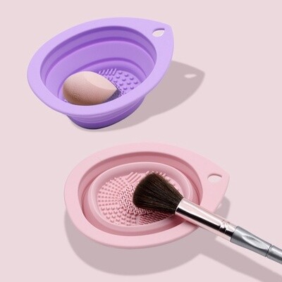 Foldable Silicone Makeup Brush Cleaning Bowl