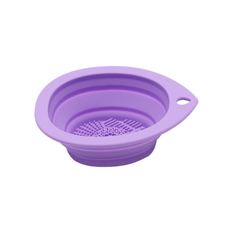Foldable Silicone Makeup Brush Cleaning Bowl, color: Purple