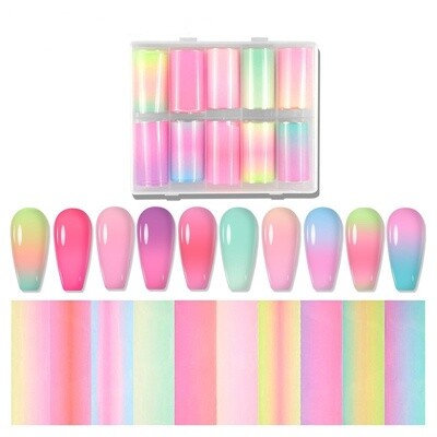 Color Change Nail Foil Transfer Stickers - A