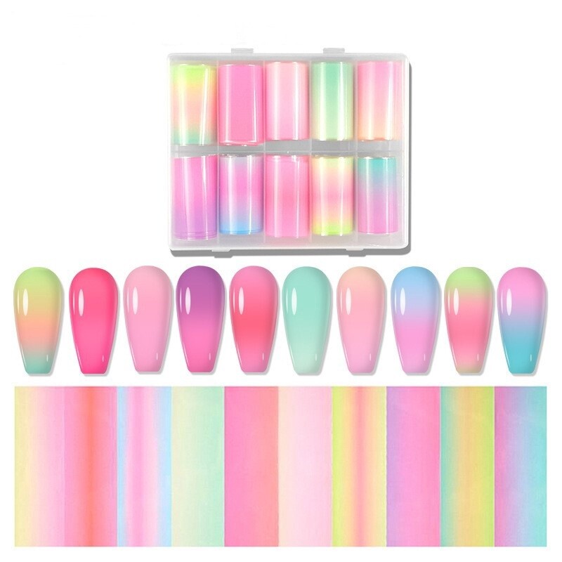 Color Change Nail Foil Transfer Stickers - A