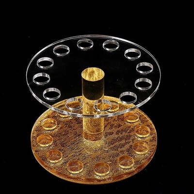 Nail Brush Stand - Golden Round