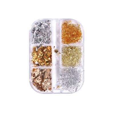 6 Grids Nail Art Foil Paper