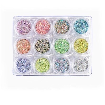 Mix Nail Glitter Flake (12 color/box)
