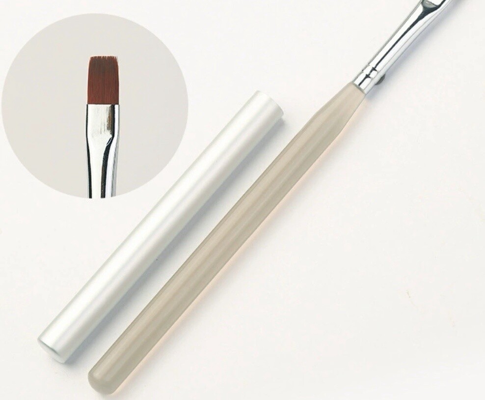 Acrylic Handle Nail Brush, Shape: Gel Brush Flat Head