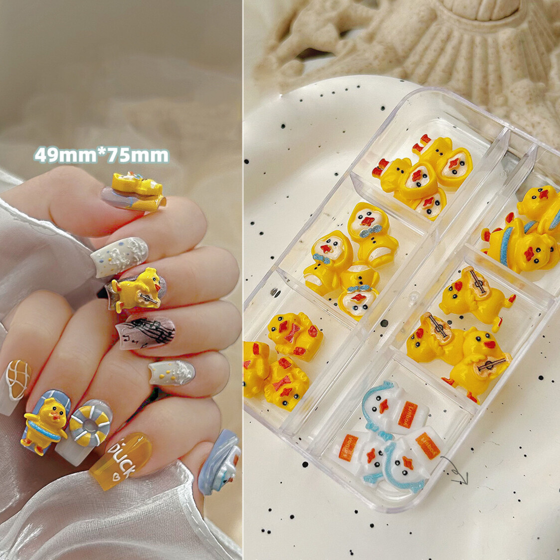 6 Grids Cartoon Nail Charms - A