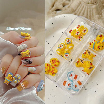 6 Grids Cartoon Nail Charms - A