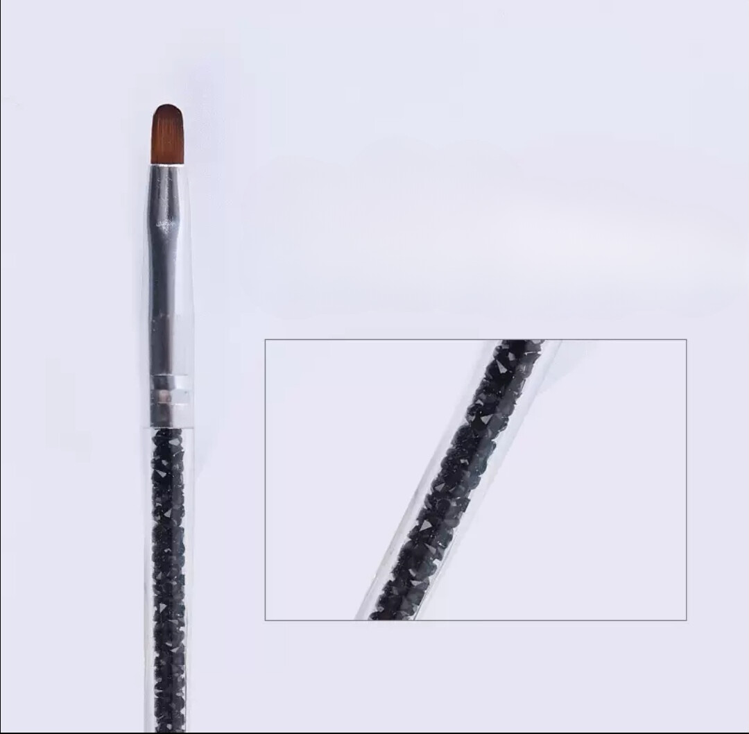 Nail Gel Brush, color: Crystal Black Oval