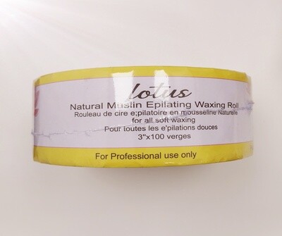 Lotus  Wax Strip Natural Muslin Epilating - 3&quot; x 100yards (12/case)