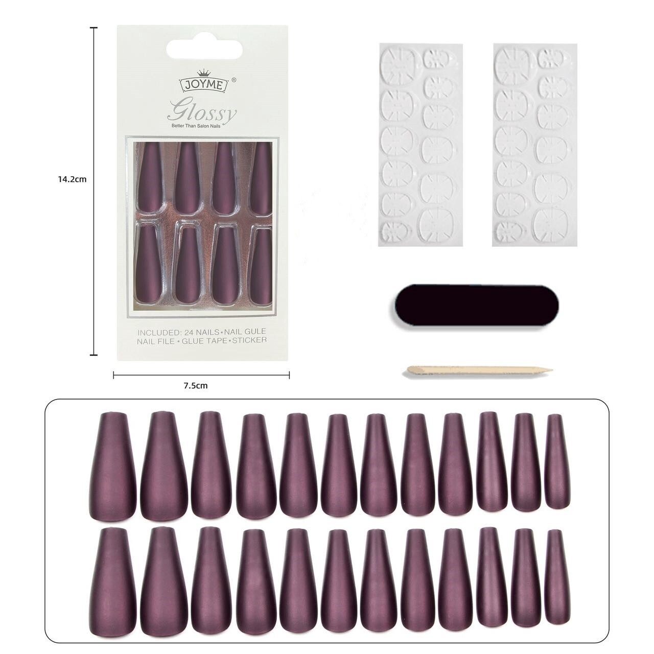 JOYME Glossy Press On Nail - A30S410
